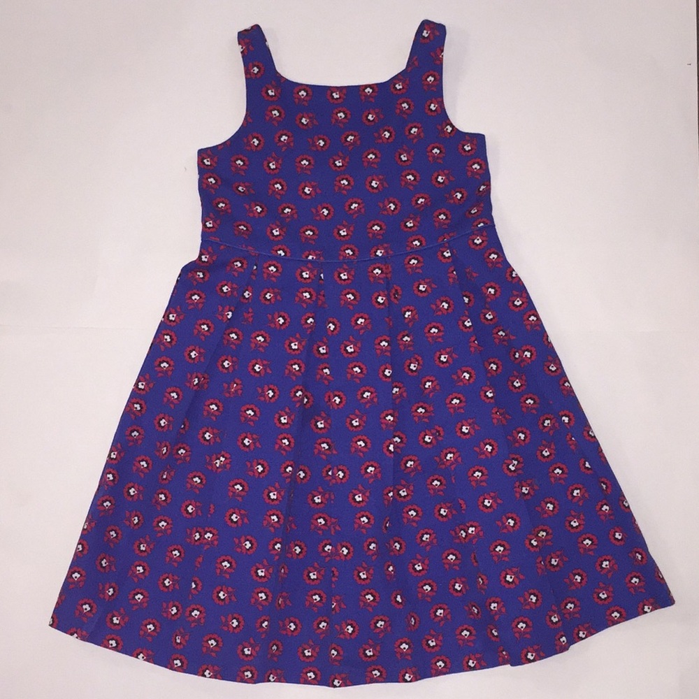 Janie and Jack lined blue dress with floral print